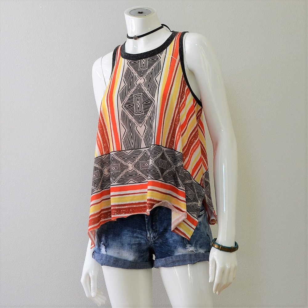 Ethnic pattered sleeveless top